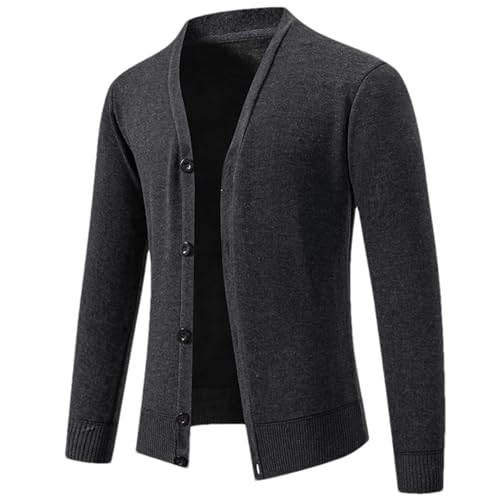 Men Sweater Business Casual Classic V-Neck Solid Color Cardigan Korean Knitwear Sweater