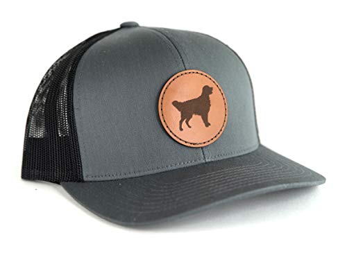 Golden Retriever Leather Patch Hat | Golden Retriever Gift | Golden Trucker Hat | Golden Retriever Baseball Hat