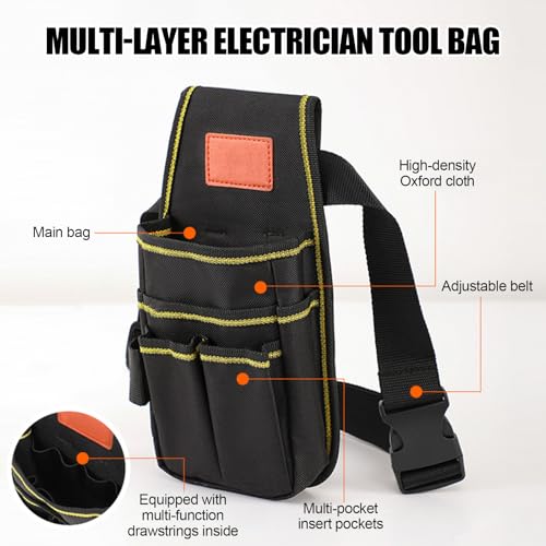 Sac à outils d'électricien avec ceinture réglable pour la maintenance