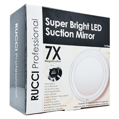Espejo de maquillaje Rucci con luz LED 7x diámetro 7 in miniatura 1