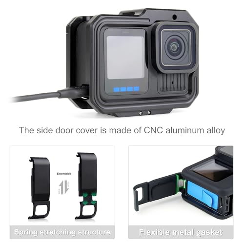 image for SOONSUN Aluminum Case with UV Filter and Charging Side Door for GoPro 