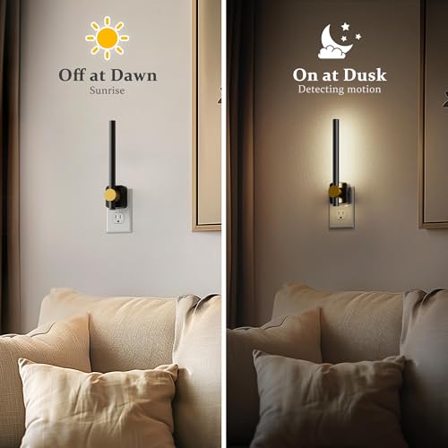 Image of JandCase LED Night Light, Dimmable 0-200LM with Dusk‑to‑Dawn Sensor, 5000K Daylight White Night Light Plug into Wall, for Bathroom Bedroom Hallway Dressing Room, 1 Pack