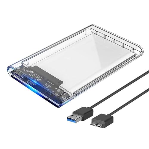 Case para HD Externo, Alta Velocidade e Conexão USB 3.0 Transmissão de 6gbps Sata 3 Suporta SSDs e HDs de até 3TB Transparente Premium