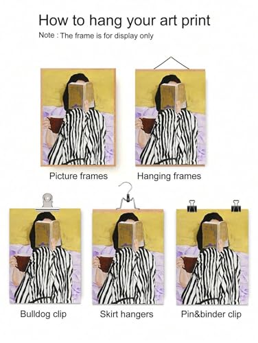 Toile femme lisant une solution simple pour décorer un grand mur vide