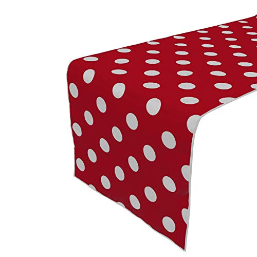 Lovemyfabric Poly Cotton Fun Polka Dots/Spots Print Table Runner For Birthdays/Baby Shower Party And Special Events  cover