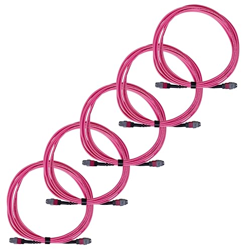 TRUE CABLE MTP/MPO OM4 MM 12-Fiber Patch Cable Type B, OFNP, 5m, 5pk