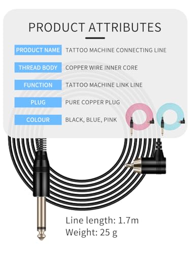 Cordon de connexion RCA tatouage pour machine à angle droit - 7