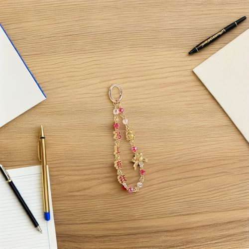 Cordón resistente para uso diario con dije Maneki Neko y cuentas de caballo 6