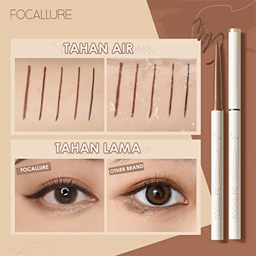 Focallure Long-Wear Waterproof Ultra-Slim Eyeliner Gel Pencil Confidencehalo Soft Long-Lasting High Pigment #TOP5