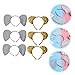 PLAFOPE 12 Pcs Animal Headband Tiger Ears Bunny Hair Accessories Elephant Headband Zoo Ear s Cartoon Bunny Makeup Stuffed Animals Short Plush Material