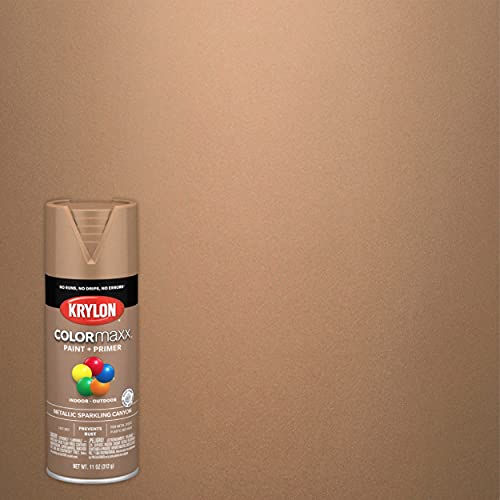 Image of Krylon 5586 K05586007 COLORmaxx, Sparkling Canyn, Metallic-12 Ounce Aerosol Paint, 11 Ounce (Pack of 1), Red Oxide