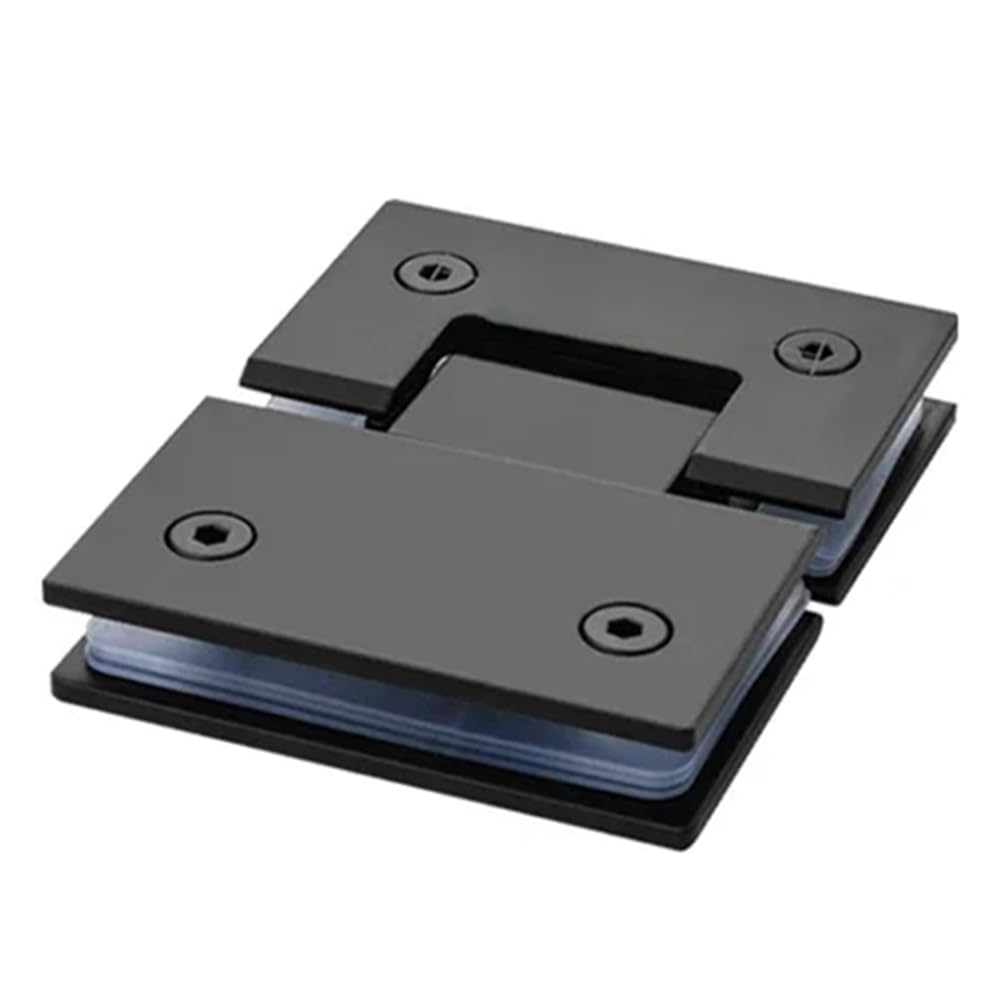 Hndhbfgrt Black 180 Degree Bilateral Clip Home Easy Install Shower Glass Clamp 304 Stainless Steel Cupboard Clamp Door Hinge Bathroom Furniture A