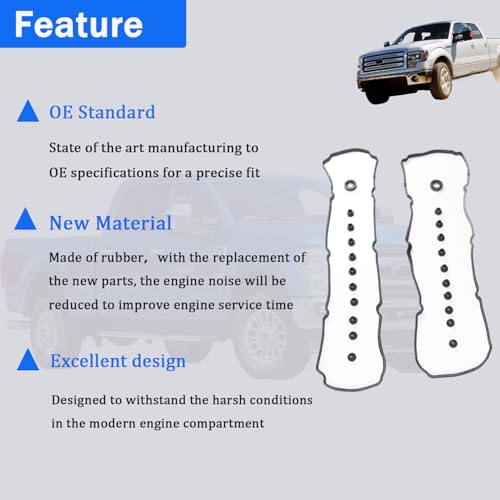 Image of AUCERAMIC VS50835R VS50716 Valve Cover Gasket Set Fit 2011-2022 for Ford F-150 F-250 F-350 E-350 E-450 6.2l V8