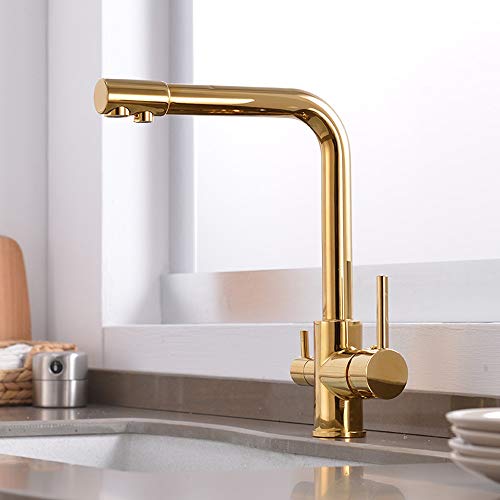 Grifos de fregadero de tres vías Decorryly con filtro de agua integrado