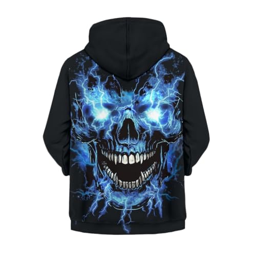 GLUDEAR Kids Boys Girls Zip Up Hoodie Cool Skull 3D Printed Hooded Sweatshirt Hoody Coat with Pocket2