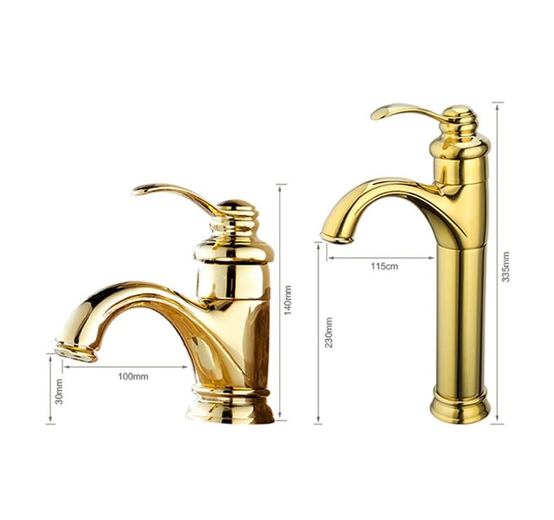 Robinets de lavabo en laiton avec mitigeur monotrou à commande manuelle