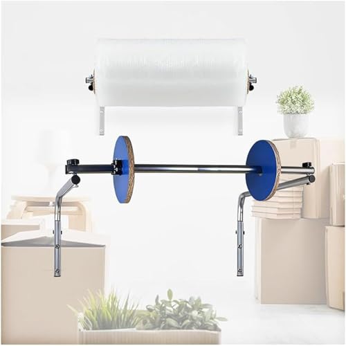 Wall-Mounted Bubble Foam Roll Dispenser, Steel, Standing Wrapping Roll Rack, Manual Bubble Cushioning Wrap Foam Holder, for Packing, Moving and Shipping(80cm)