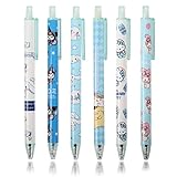 6 Pcs Cartoon Pens Cute School Supplies Black Gel Pens Stationery Set Cute Pen Stationery Set Pen for Kids for Kids Girls Boys Gifts
