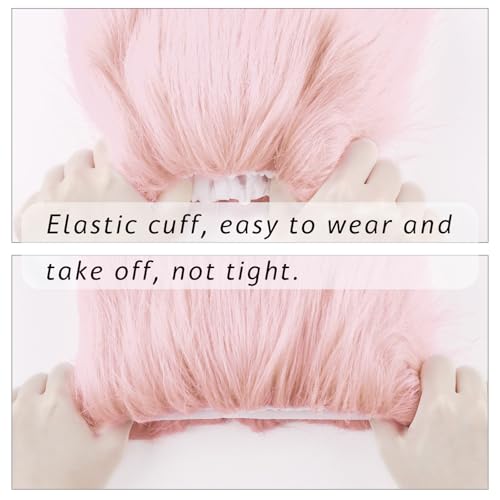 Image of Peecabe Winter Women Faux Fur Fluffy Leg Warmers Fuzzy Long Boot Covers Furry For Christmas