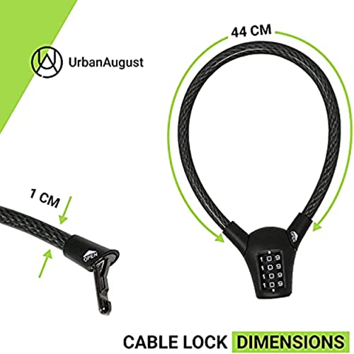 Urban August Max Refrigerator Cabinet Locks For Adults Kids Toddlers - Premium Cable Locks With Combination 4-Digit Code - Cut-Resistant Easy-To-Use Multifunctional French Door Lock - 2 Pack #TOP3