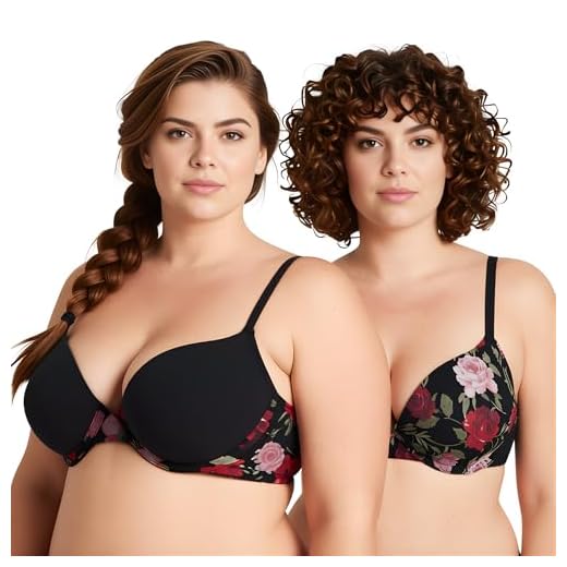 Extra Lift - Ultimate Lift Stretch Full-Figure Seamless Lace Cut-Out Bra, Comfortable and Breathable Without Restraint (Color : Black, Size : 3XL) 2 Curve Muse Damen Übergröße Perfekt Gestalten 1 Tasse Push Up hinzufügen Bügel-BHs-2er Pack-Schwarzer Druck, Schwarz-105B