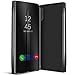 Produktbild Conie MF10867 Mirror Flip Kompatibel mit Huawei P20, Mirror Case Hülle Standfunktion Spiegel Effekt Flip Cover One Touch Bedienung für P20 Bookcover Schwarz