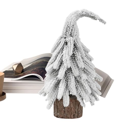 卓上クリスマスツリー、卓上クリスマスツリー | クリスマスツリー木製ベース付きクリスマスファームハウスセンターピース | 屋内デスク寝室装飾用の雪のクリスマスツリー