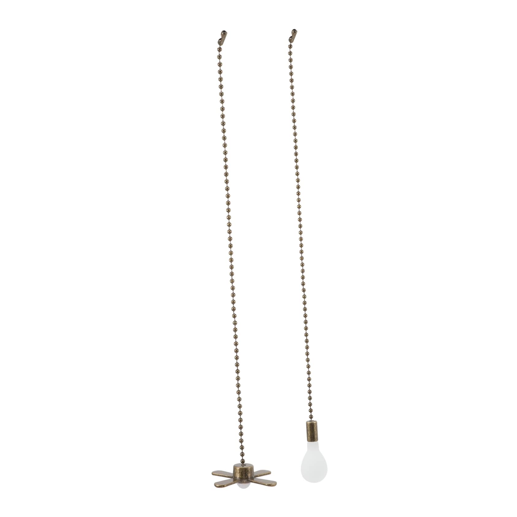 jojofuny 2 Pcs Ceiling Fan Pull Chain Extender Metal Chains for Light Pull Cord Ceiling Fan Accessory Retro Style