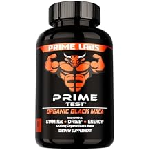 Prime Labs Organic Black Maca Root Capsules 1,200mg - Stamina, Drive, Energy, Vitality - Peruvian 201 Extract - for Men & Women - 60 Count