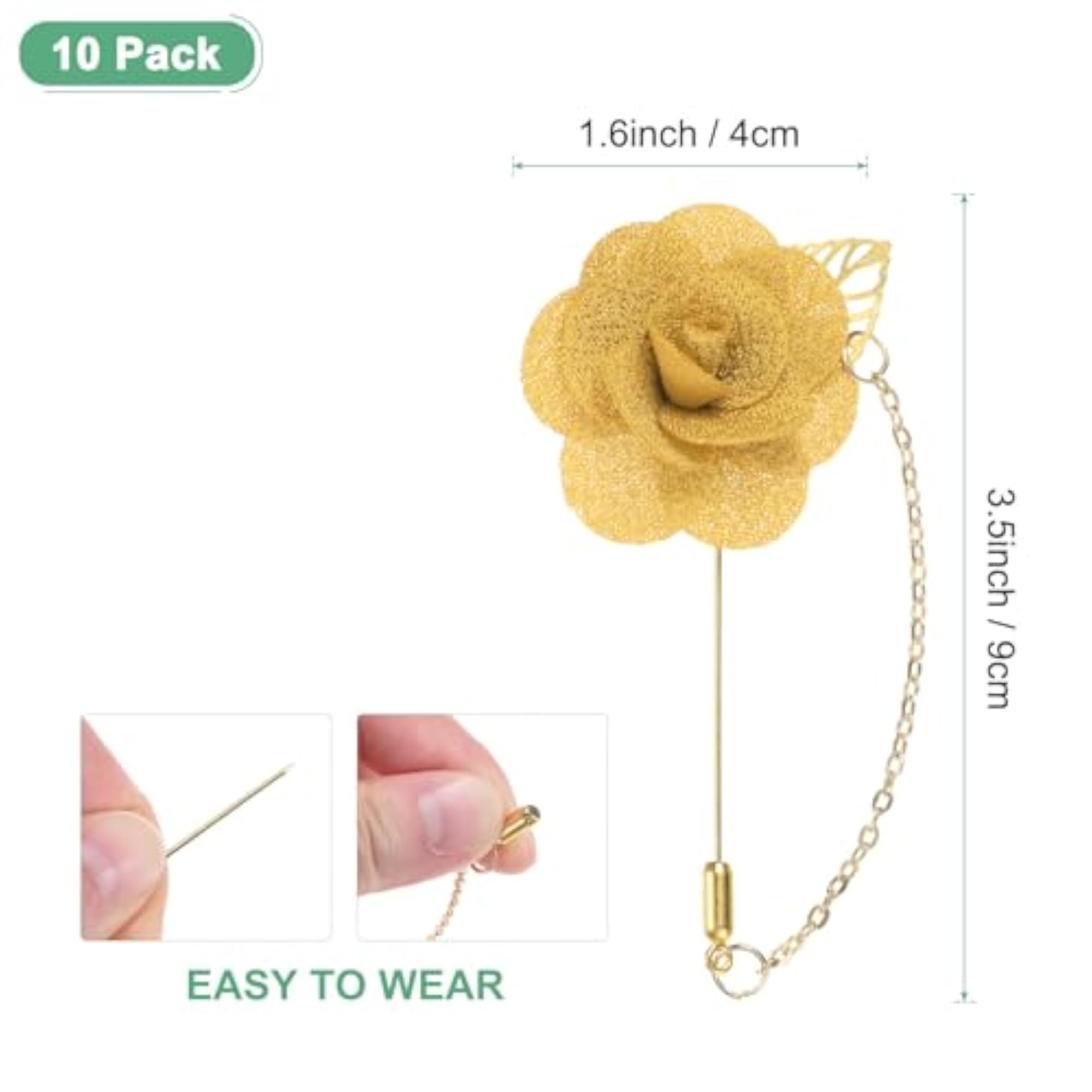 Camellia Flower Lapel Pin for Men, Elegant Brooch