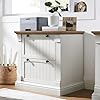 Okd farmhouse file cabinet with 2 drawers 30 lateral filing cabinet with hanging file folders interlocking drawers wood rustic storage cabinet for home office living room antique white  urban country home decor