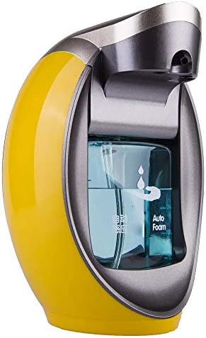 New Packaging Automatic Touchless Foam Soap Dispenser with Super Pump/Foam Pump for Bathroom and Kitchen on Countertops/Wall,Homemade Foam Mounted Shampoo/Dishwashing Liquid/Lotion 480ML (Yellow)