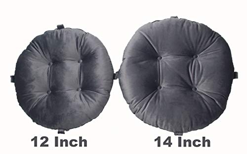 Augld 2 Pack Bar Stool Cushion Small Kids Chair Pad With Ties Round Grey 12X12In #TOP4