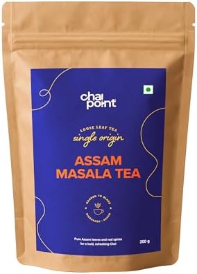 Chai Point Assam Masala Tea 200g (80 Cups) Natural Spices (Cinnamon, Clove, cardamon, Ginger, Black Pepper), Single Origin Tea (1)