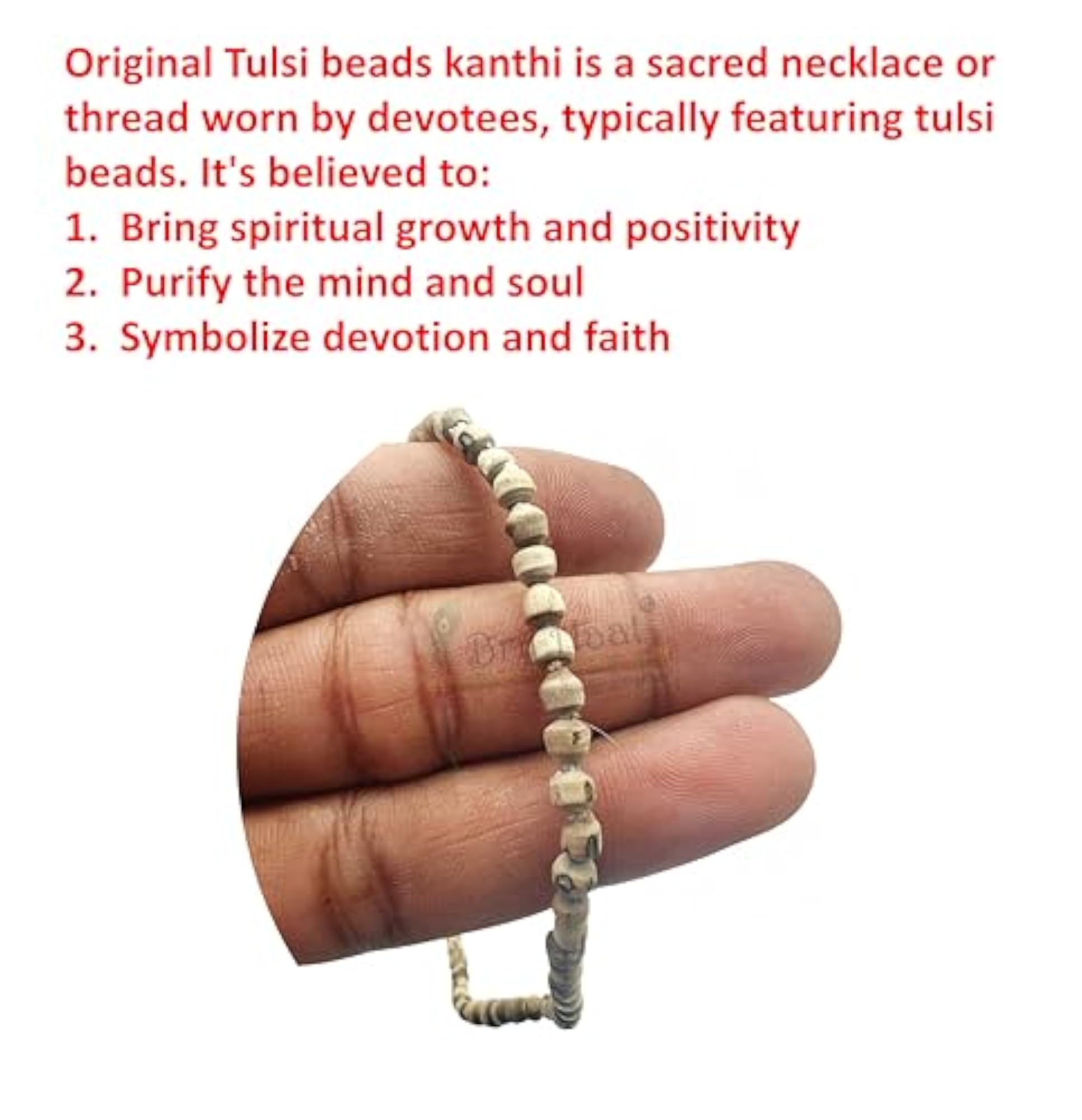 Tulsi Kanthi Mala Necklace, Brown, Religious Certified