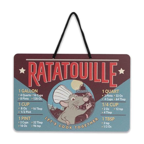 Disney Pixar Ratatouille Cooking Chart Hanging Metal Sign - Fun