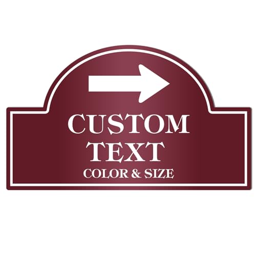 Personalized Sign Arch Top - Custom Sign Outdoor Metal,Signs for Outside House,Home Door,Brick/Wooden Wall,Post,Vintage Style,Pre-Drilled Holes 24 Colors Hardwares Included 18 x 11 inch