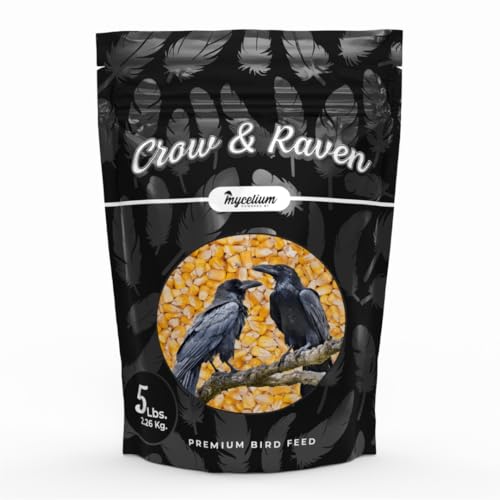 Mycelium Premium Whole Corn – 5LB Organic Non-GMO Bird Food for Crows, Ravens, Ducks, Geese, and Wild Birds – High-Energy No-Mess Corn Feed for Ground Feeding and Platform Feeders – USA Grown