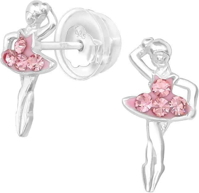 925 Sterling Silver Children's Ballet Stud Earrings - Image 2
