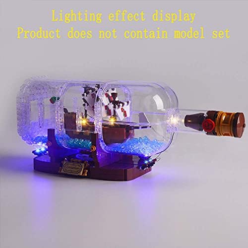GEAMENT Upgraded Version Bricks Light Kit Compatible with Lego Ship in a Bottle 92177 - for Ideas 21313 Expert Building Model (Lego Set Not Included)