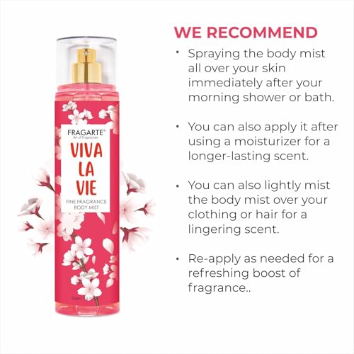 Image of Body Mist Viva La Vie | Long Lasting Fresh Floral Fragrance for Women & Girls | Daily Wear Perfumed Body Spray | Light & Refreshing Scent Mist for All Day Use - 236 ml