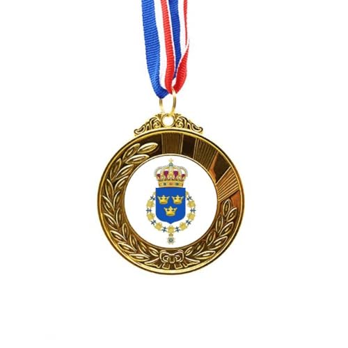 Medalla de oro de Suecia primer puesto con cinta para insignias de coleccionismo