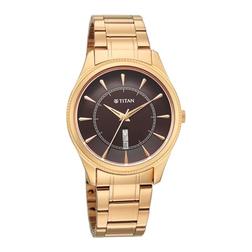 Image of Titan Regalia Allure Classic Day-Date Quartz Analog Stainless Steel Strap Men's Watch