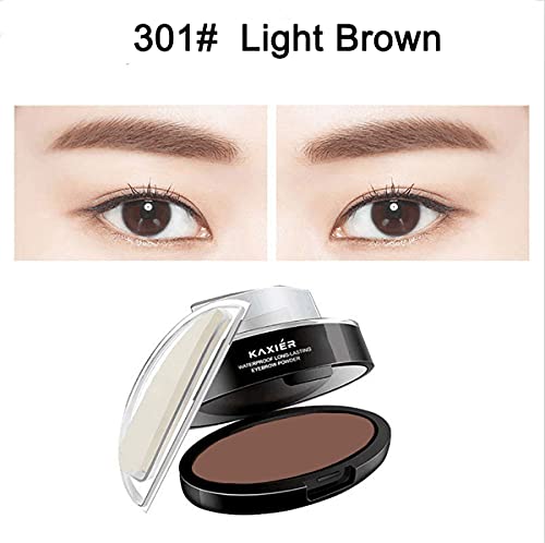 Eyebrow Powder,Waterproof Eyebrow Stamp Powder Seal Perfect Nature Eye Brow Powder Tinting Coloring Kit Delicate Shape (301# Light Brown) #TOP2