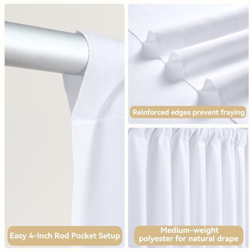 Cortinas blancas fondo 50x10ft 10 paneles para eventos miniatura 6