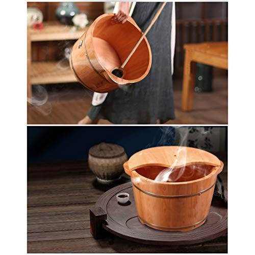 Spa de pies madera cedro con tapa y masaje miniatura 2