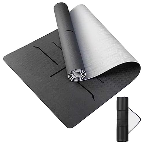 Smallrun Esterilla Yoga Esterilla Pilates Antideslizante 6mm Alfombrilla de Yoga con Línea...