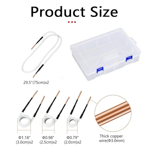 Uadme Induktionsheizer Spulen, 4 Stück Induktionsspule für Induktionsheizgerät, Induktion Heizspule 3,0 mm Messingkern, Ø20/25/30mm und 750mm Freityp, für Induktion Schrauben Lösen