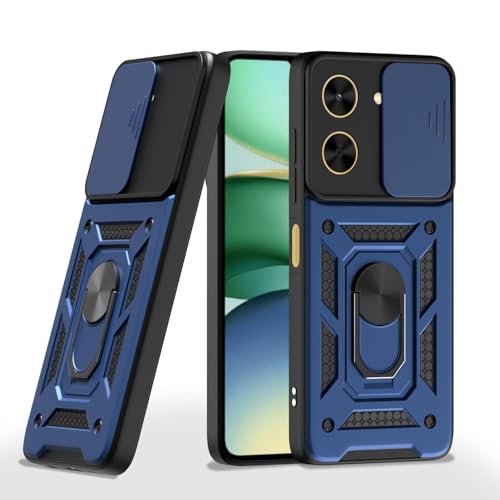Image of Luxe Back Cover for Redmi A5 / Poco C71 | D10 Tough Armor Case | Sliding Camera Shield | 360 Protection | Kickstand Ring Holder | Military-Grade Shockproof Bumper Case
