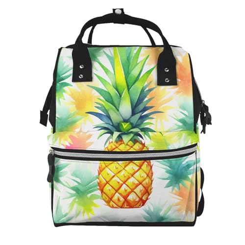 QGGHNISD Mumien-Rucksack Ananas Aquarell Wickelrucksack